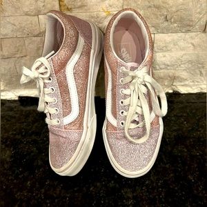 Girl glitter vans - like new